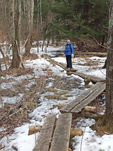 boardwalk at Keyes Farm in Pepperell, MA