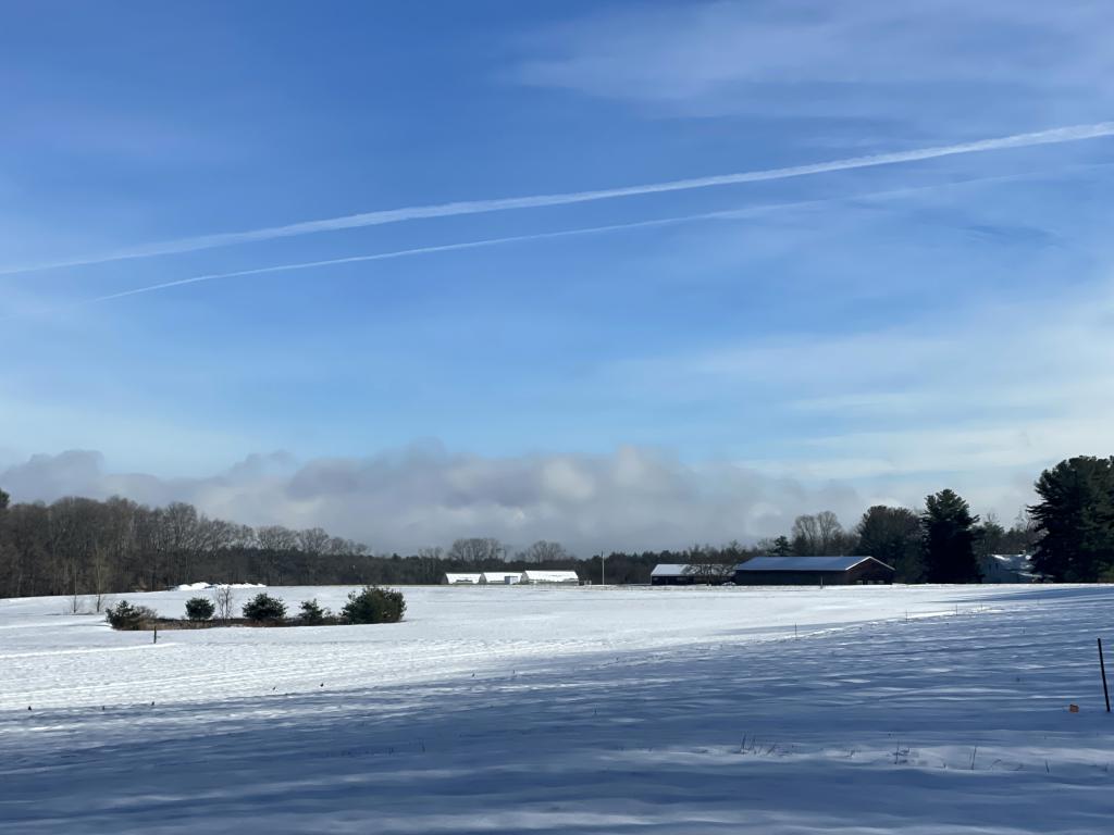 UNH experimental farm in December at Kingman Farm near Durham in southeast New Hampshire