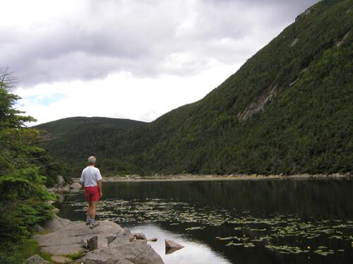 Kinsman Pond in summer in New Hampshire