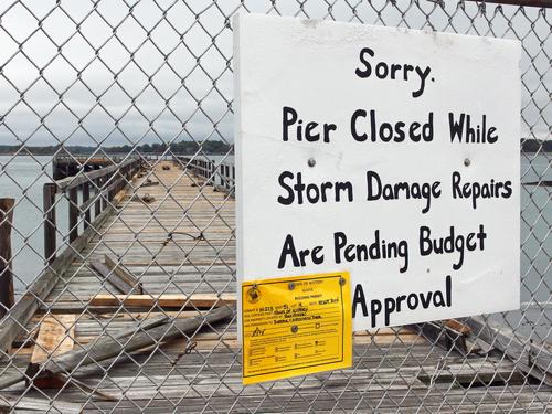 closed pier in Fort Foster Park at Kittery Point in southern Maine