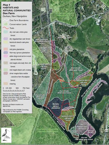 website trail map for Doe Farm in southeastern New Hampshire