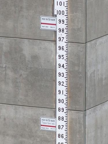 water depth measurement at Townshend Dam near Ledges Overlook in southern Vermont