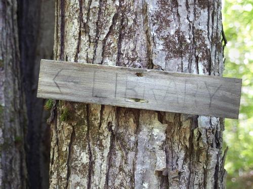 trail sign at Lee Town Forest in southeastern New Hampshire