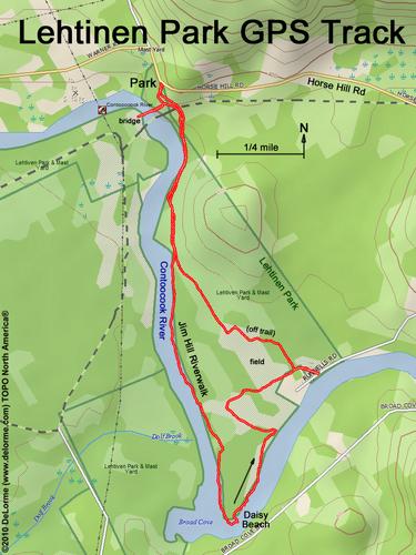 GPS track at Lehtinen Park near Concord in southern New Hampshire