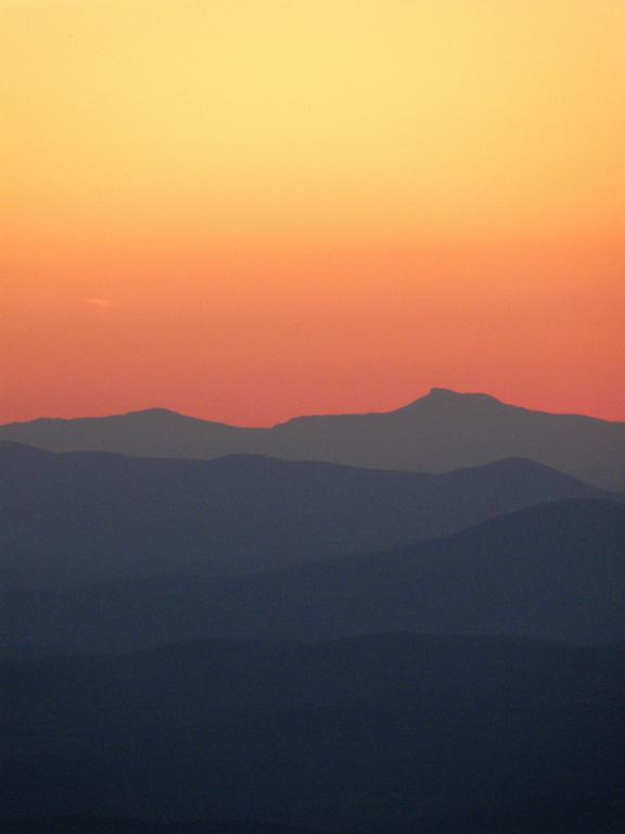 abstract silhouette sunset as seen from Garfield Ridge in New Hampshire