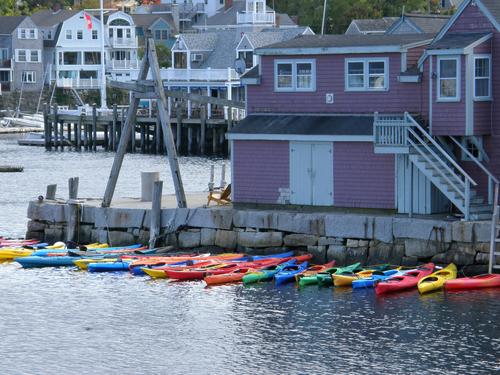 rental kayaks in September at Rockport in Massachusetts