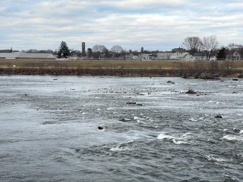 river in December at Lowell Riverwalk in northeast MA