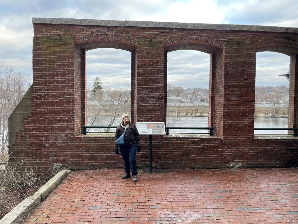 Andee in December at Lowell Riverwalk in northeast MA