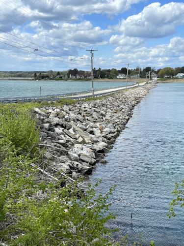 access bridge in May to Mackworth Island near Portland in southern Maine