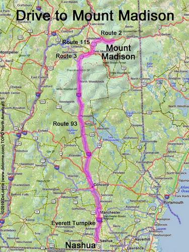 Mount Madison drive route