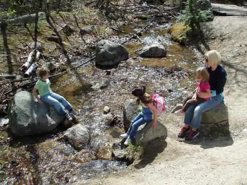 hikers on the trail to Mount Major in New Hampshire