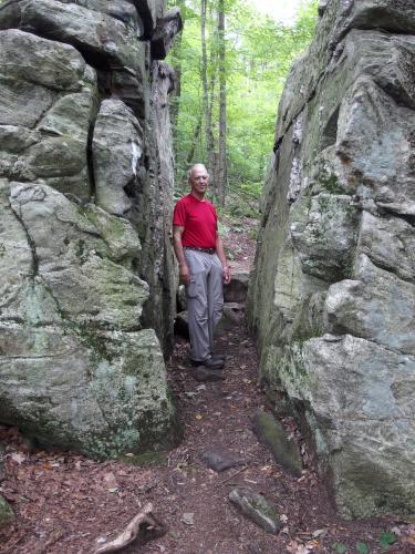 Split Rock on the LT/AT on the way to Maple Hill in southern Vermont