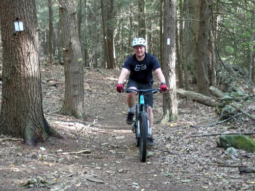 biker at Marshall Forest near Hampstead in southeast NH