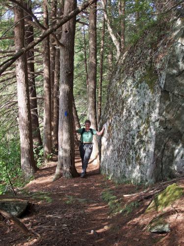 Andee on the trail at Marshall Forest near Hampstead in southeast NH