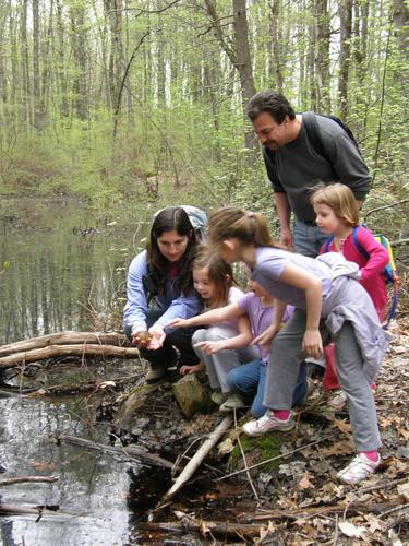 hikers at Massabesic Audubon Center in New Hampshire