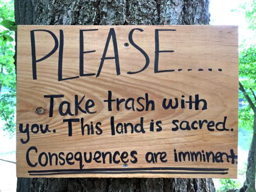 trail sign at Meadow Brook in northeastern Massachusetts