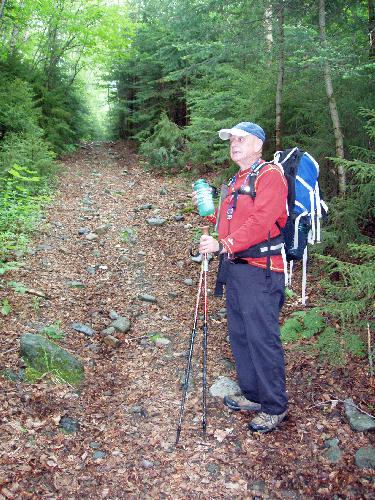 bushwhacker on the lumber road to Mendon Peak in Vermont