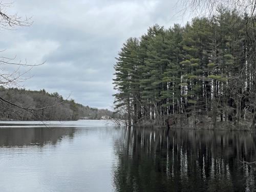 view in April of Middleton Pond in northeast MA