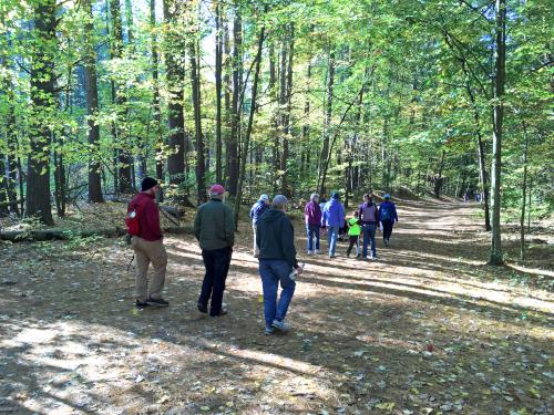 hikers at Mine Falls Park in New Hampshire