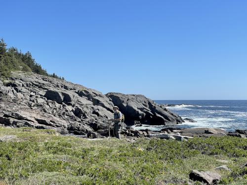 John on the trail in September on Monhegan Island off the coast of Maine