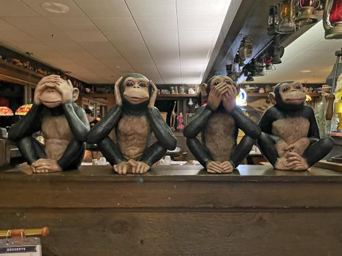 monkey display in September on Monhegan Island off the coast of Maine