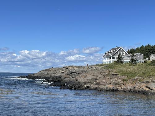 shoreside house in September on Monhegan Island off the coast of Maine