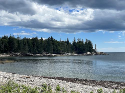 beach in August at Monroe Island in Maine