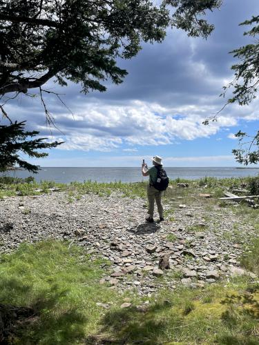 beach in August at Monroe Island in Maine