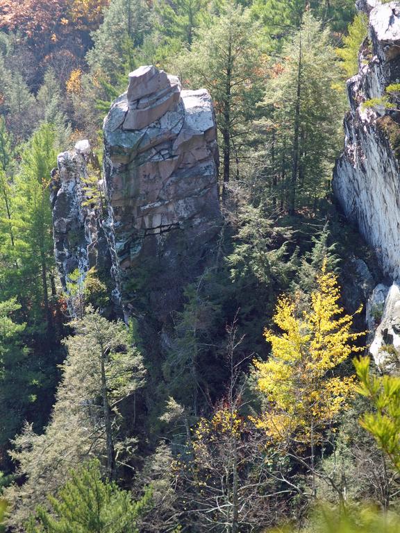 the Devil's Pulpit near the summit of Squaw Peak on Monument Mountain in western Massachusetts