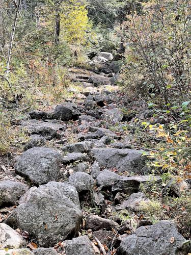 trail in October at Mountain Pond in New Hampshire