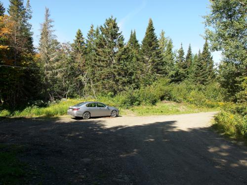 parking spot at Mudget Mountain in northern New Hampshire