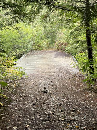 bridge in September at Muriel Church Trail in southern NH