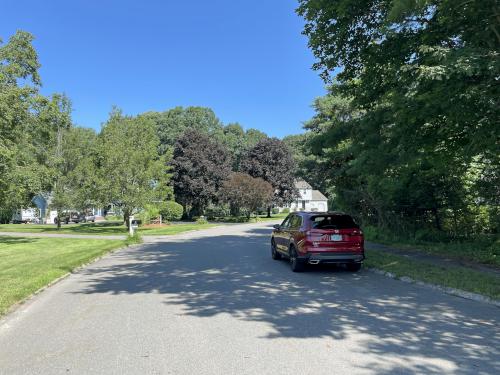 parking in July at Mystery Spring at Westford in northeast MA