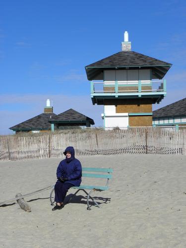 visitor at Misquamicut State Beach in Rhode Island