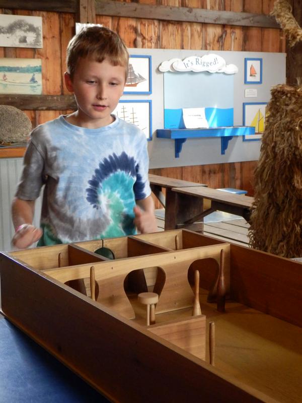 ancient wooden game at Mystic Seaport in Connecticut