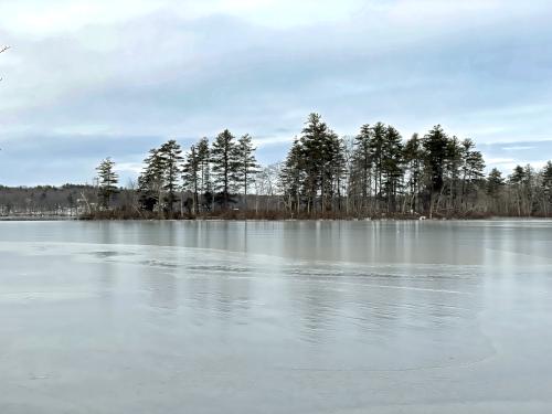 Nagog Pond in January at Nagog Hill Conservation Land in northeast MA