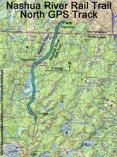 Nashua River Rail Trail North gps track