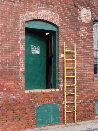 old mill building brick construction in downtown Nashua in New Hampshire