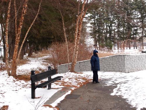 walker on the way around Holman Stadium in New Hampshire