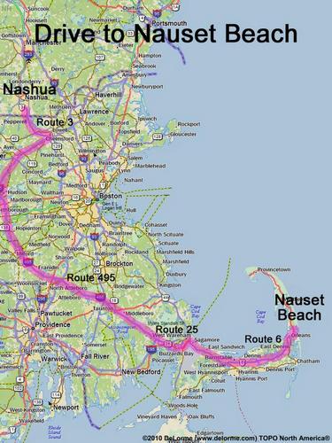 Nauset Beach drive route