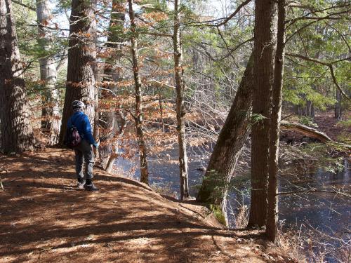 Piscataquog River beside the New Boston Rail Trail near New Boston in southern New Hampshire