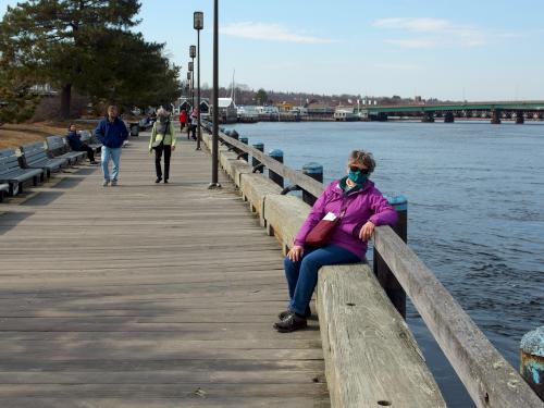 walkway in March at Newburyport in eastern Massachusetts