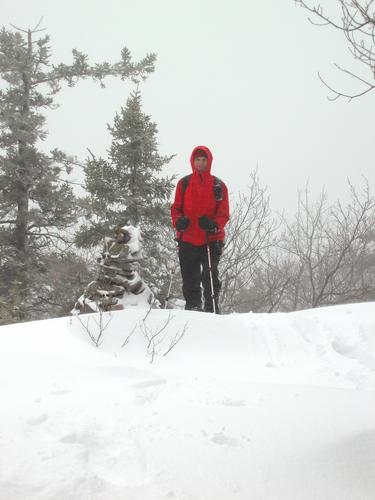 hiker on North Pack Monadnock Mountain in New Hampshire