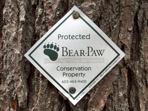 property boundary sign at North River Preserve in southern New Hampshire