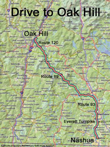 Oak Hill drive route