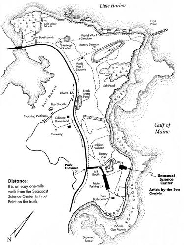 trailmap for Odiorne Point State Park in New Hampshire