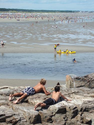 view of Ogunquit Beach from the Marginal Way in Maine