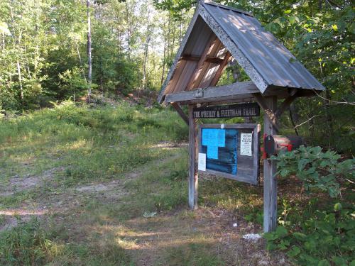 entrance kiosk at O'Reilly-Fleetham Trail at Concord in southern New Hampshire