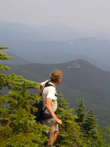 smoke-limited view from Mount Passaconaway in New Hamphsire