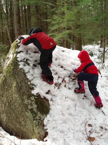 hikers in Pawtuckaway State Park in New Hampshire